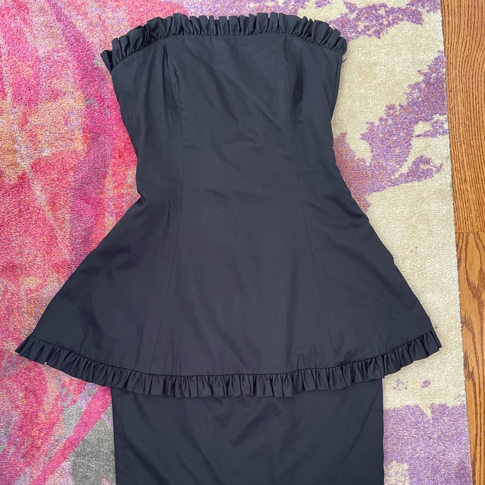 Vintage Christian Dior black strapless cocktail dress size 12 - Picture 7 of 13